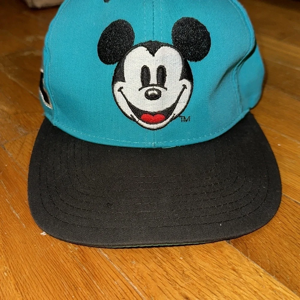 Vintage Disney Mickey Mouse Blue/Black Adjustable Snapback Hat/Cap - Picture 9 of 10